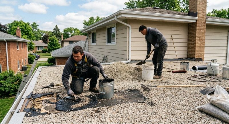 Tar And Gravel Roof Repair in Camden Wyoming, DE
